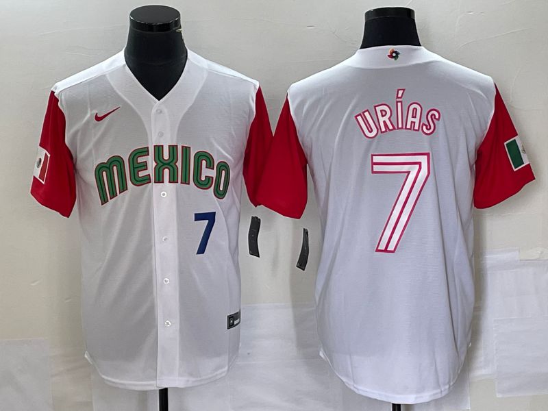 Men 2023 World Cub Mexico #7 Urias White white Nike MLB Jersey24->more jerseys->MLB Jersey